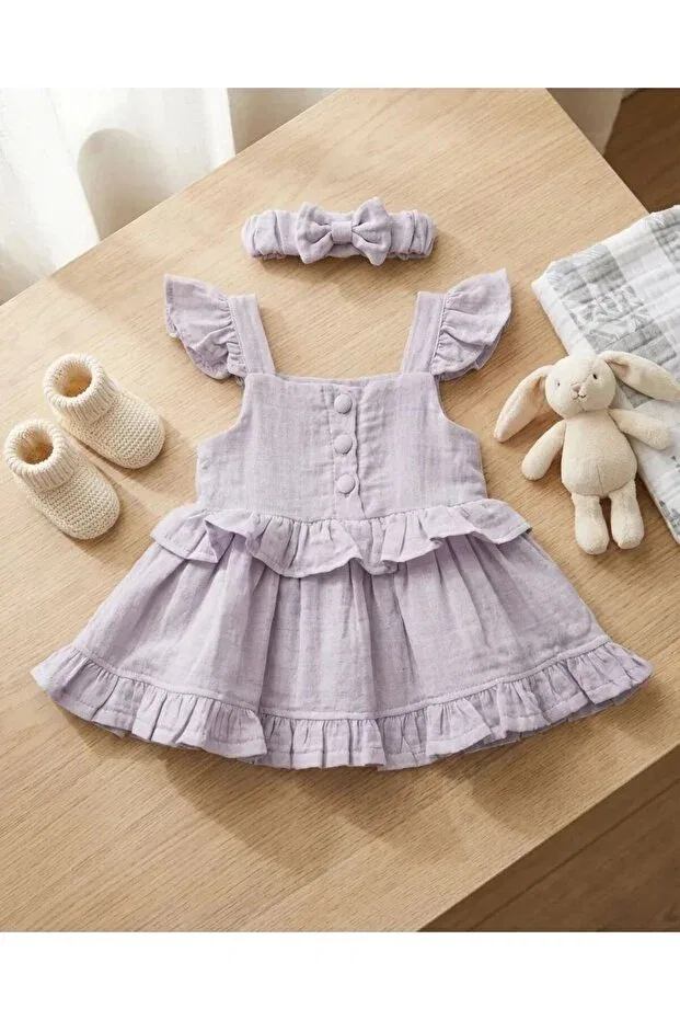 Детское платье для девочек хлопковое Luna Kids Store, Purple — фото 2