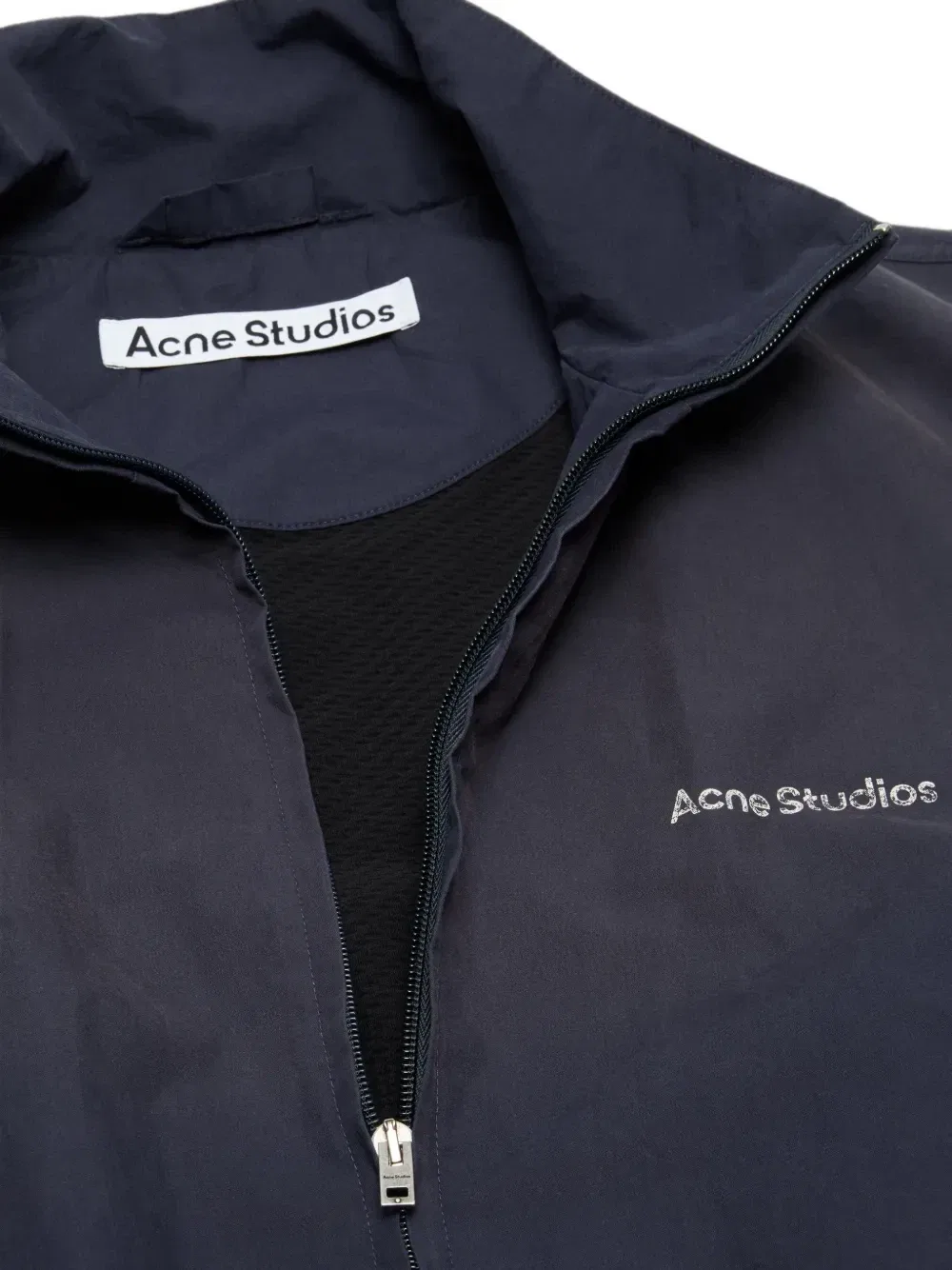 Куртка на молнии с принтом-логотипом Acne Studios, синий — фото 4