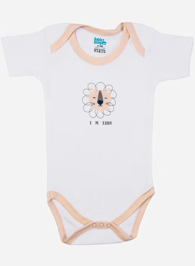 Боди-комбинезон с коротким рукавом, комплект из 3, Babies Basic, белый — фото 3