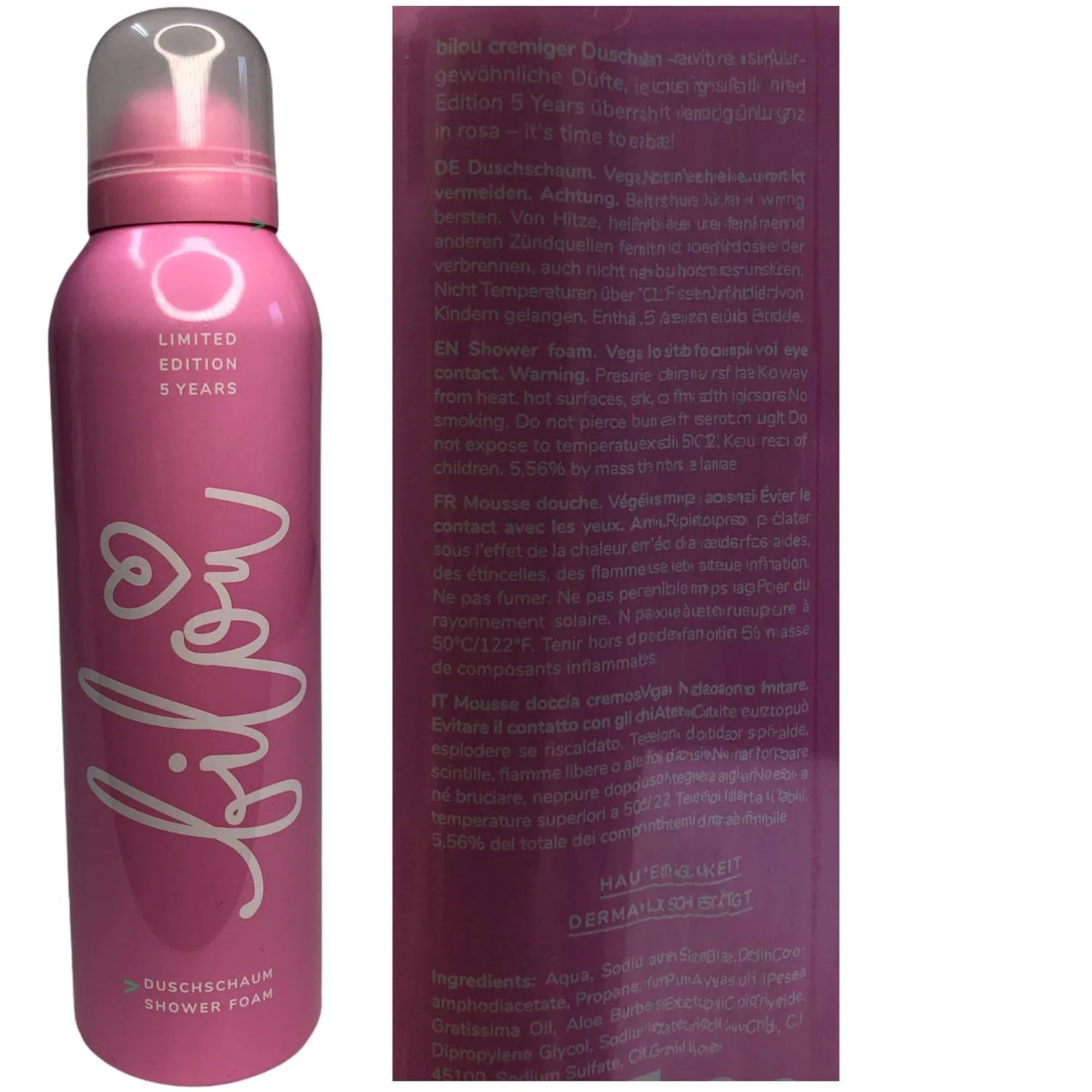 Пена для душа bilou Limited Edition 5 Years, набор 3 x 200 мл + блок usy — фото 3