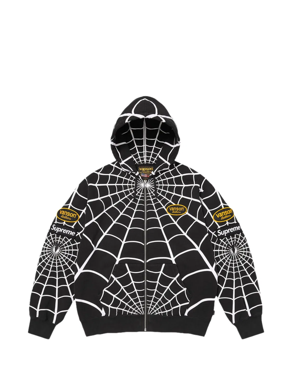 Худи с принтом Spider-Man из коллаборации с Vanson Leathers x Marvel Supreme, черный