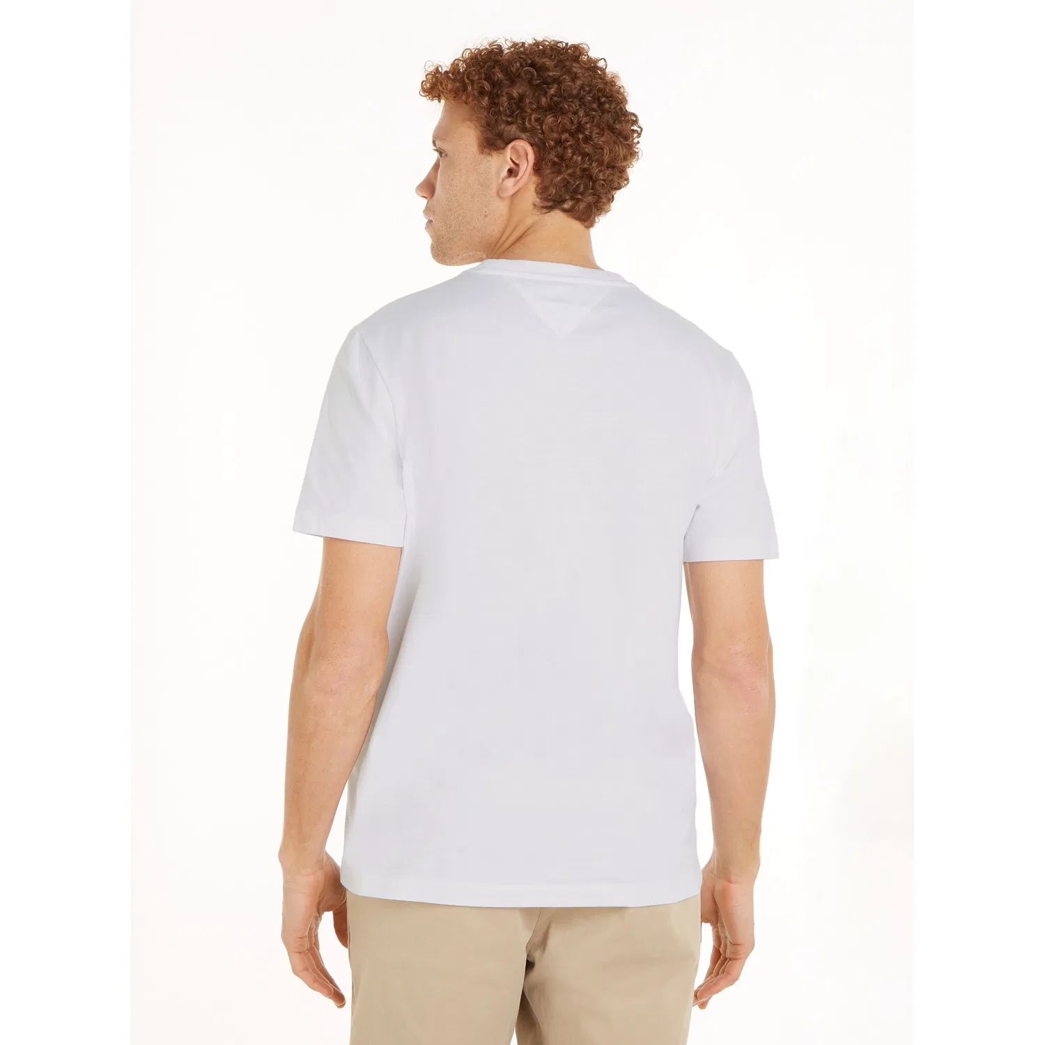 Мужская хлопковая футболка с карманом Essential Solid Pocket Tee Tommy Hilfiger, White — фото 4