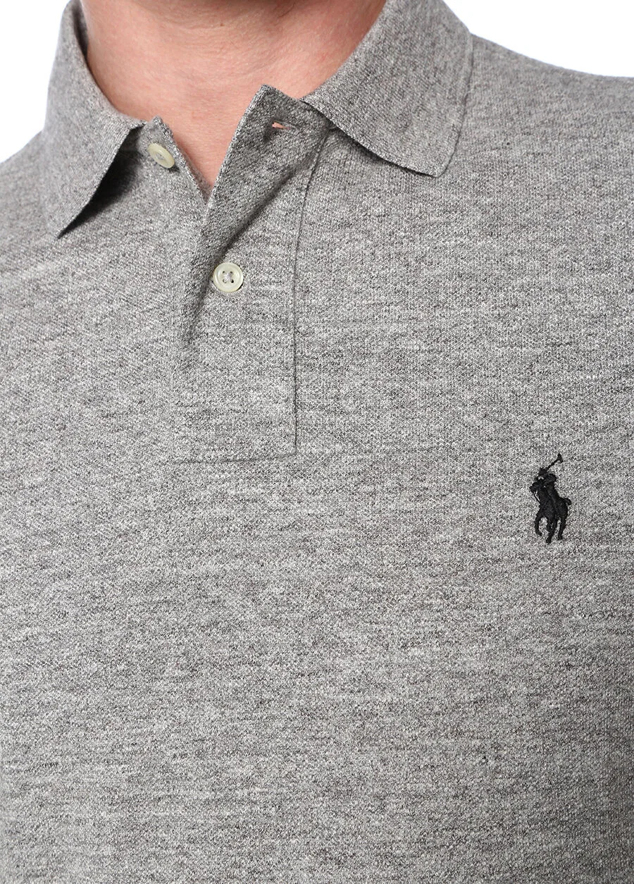 Поло Polo Ralph Lauren Custom Slim Fit, Gri — фото 4