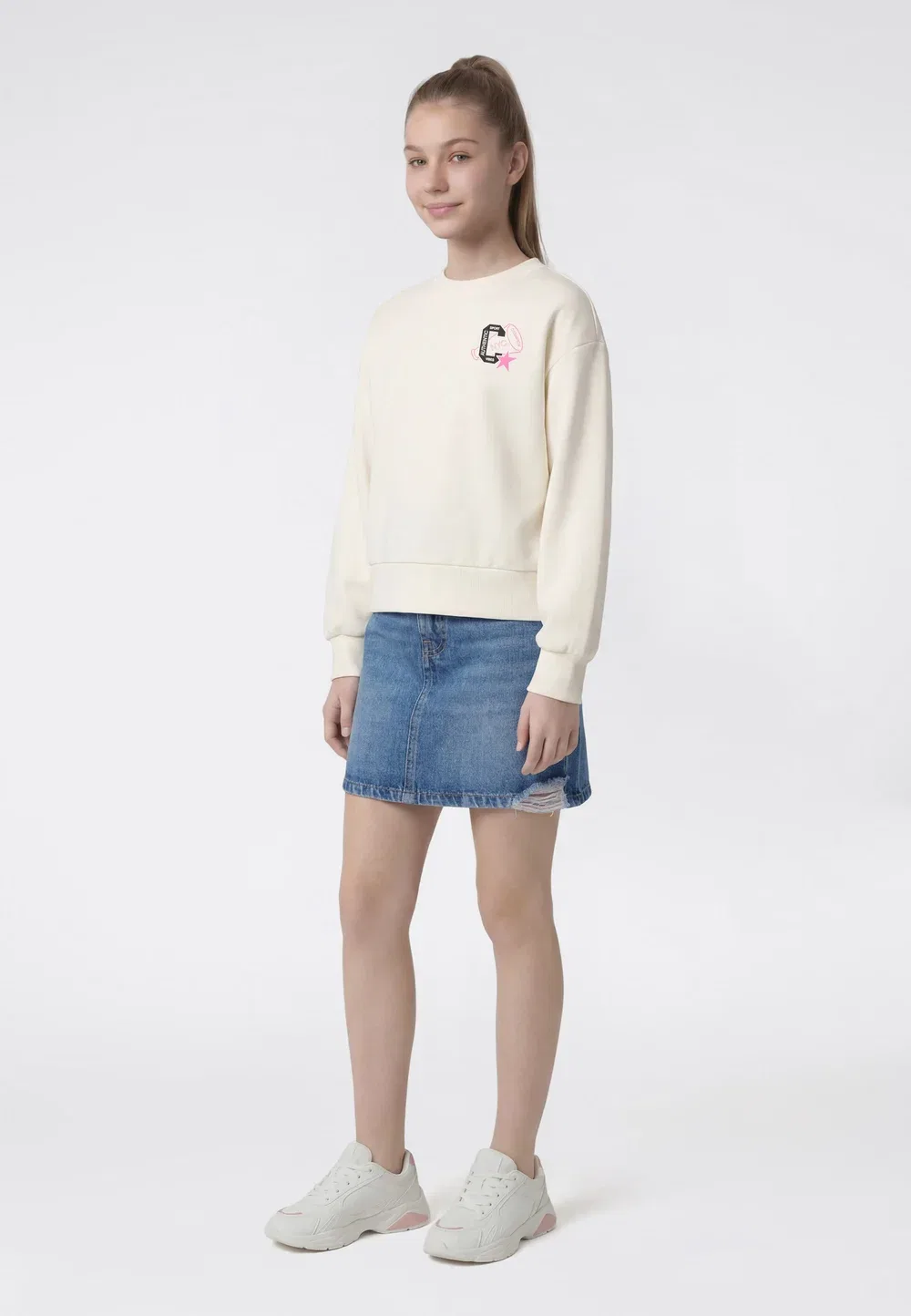 Стандартный крой - толстовка Champion, Off-White — фото 2