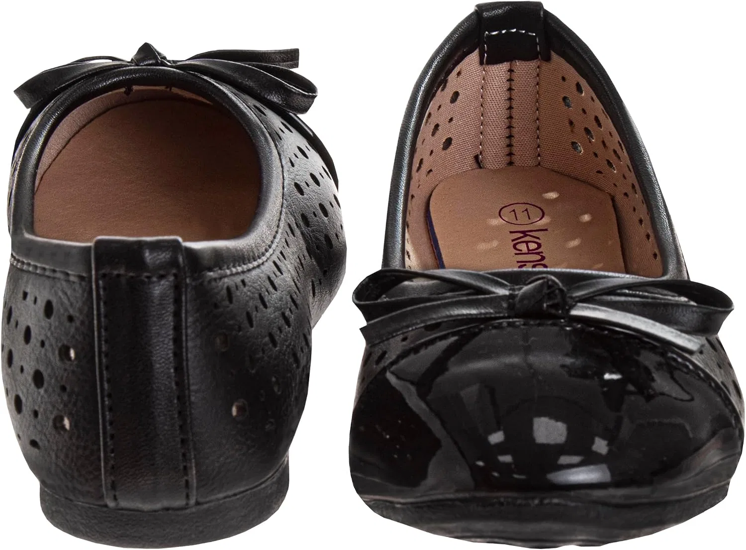 Детские туфли-балетки с закрытым носком KENSIE GIRL, Black Patent — фото 3