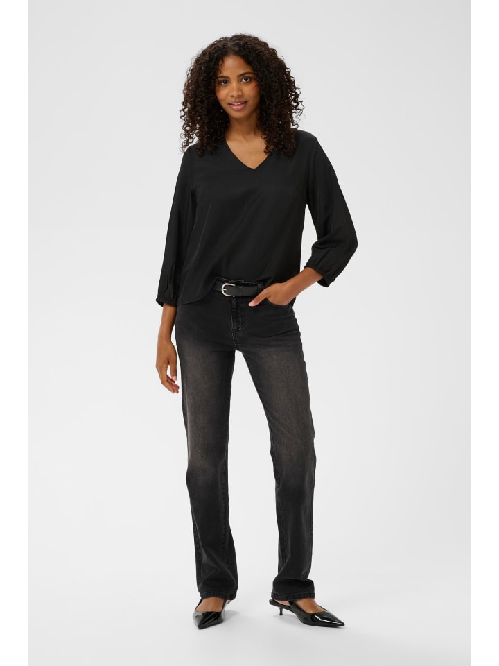 

Kaffe Блузка с длинными рукавами KAidana, стандартный крой, черный, темно-синий