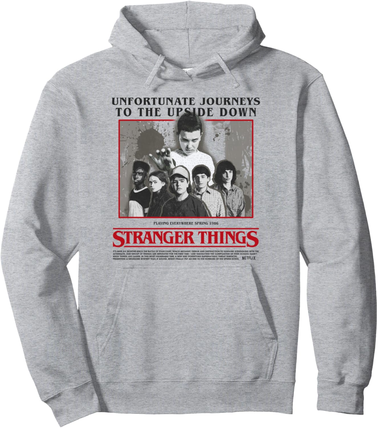 

Худи Stranger Things Unfortunate Journeys To The Upside Down, серый