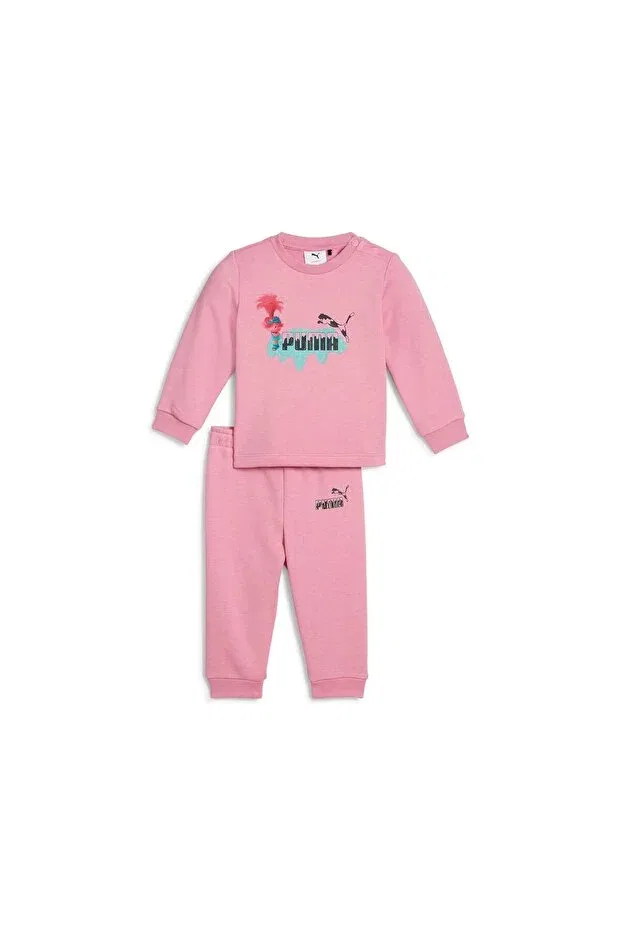 Детский комплект спортивного костюма с принтом X Trolls Baby Crew Neck Tracksuit Set Puma, Mauved Out