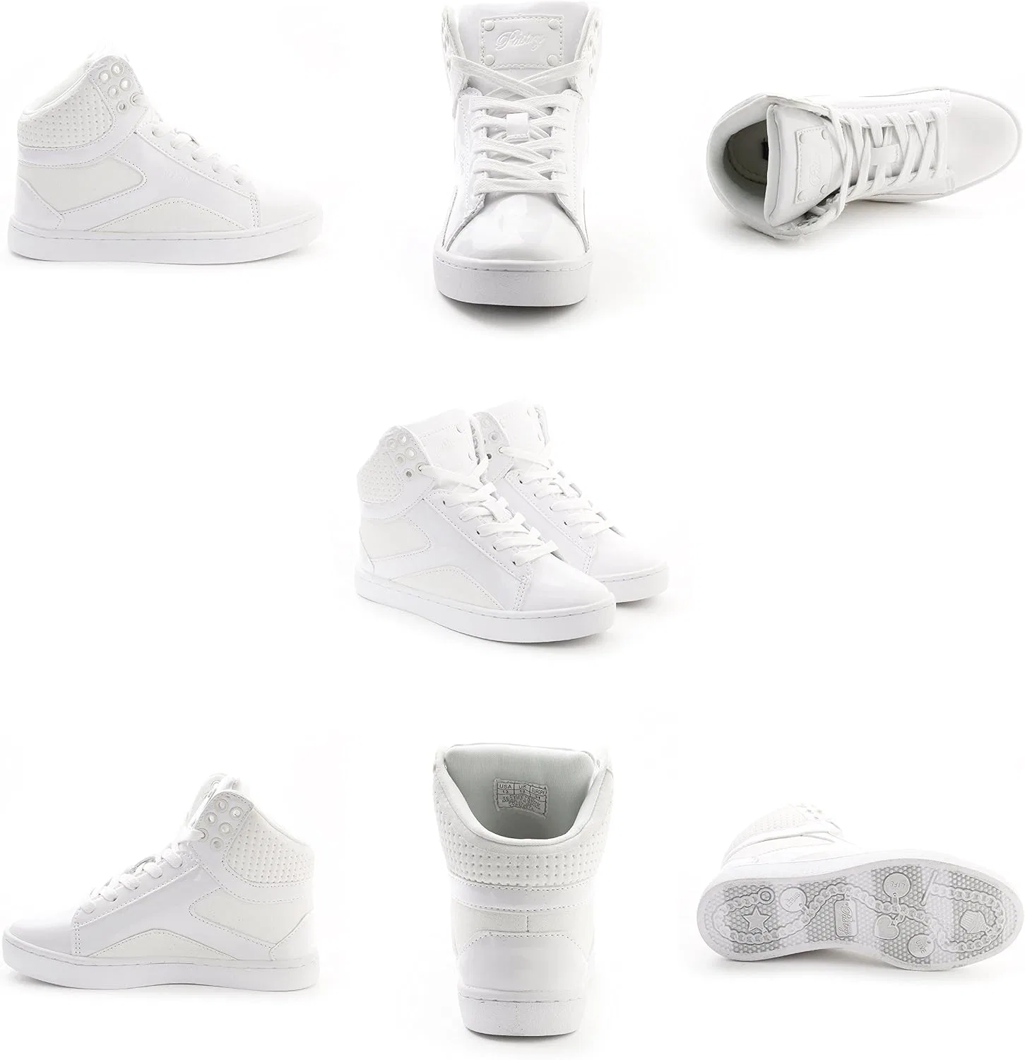 Детские кроссовки для девочек с блестками Pastry girls Glitter High Top Sneakers, White — фото 3
