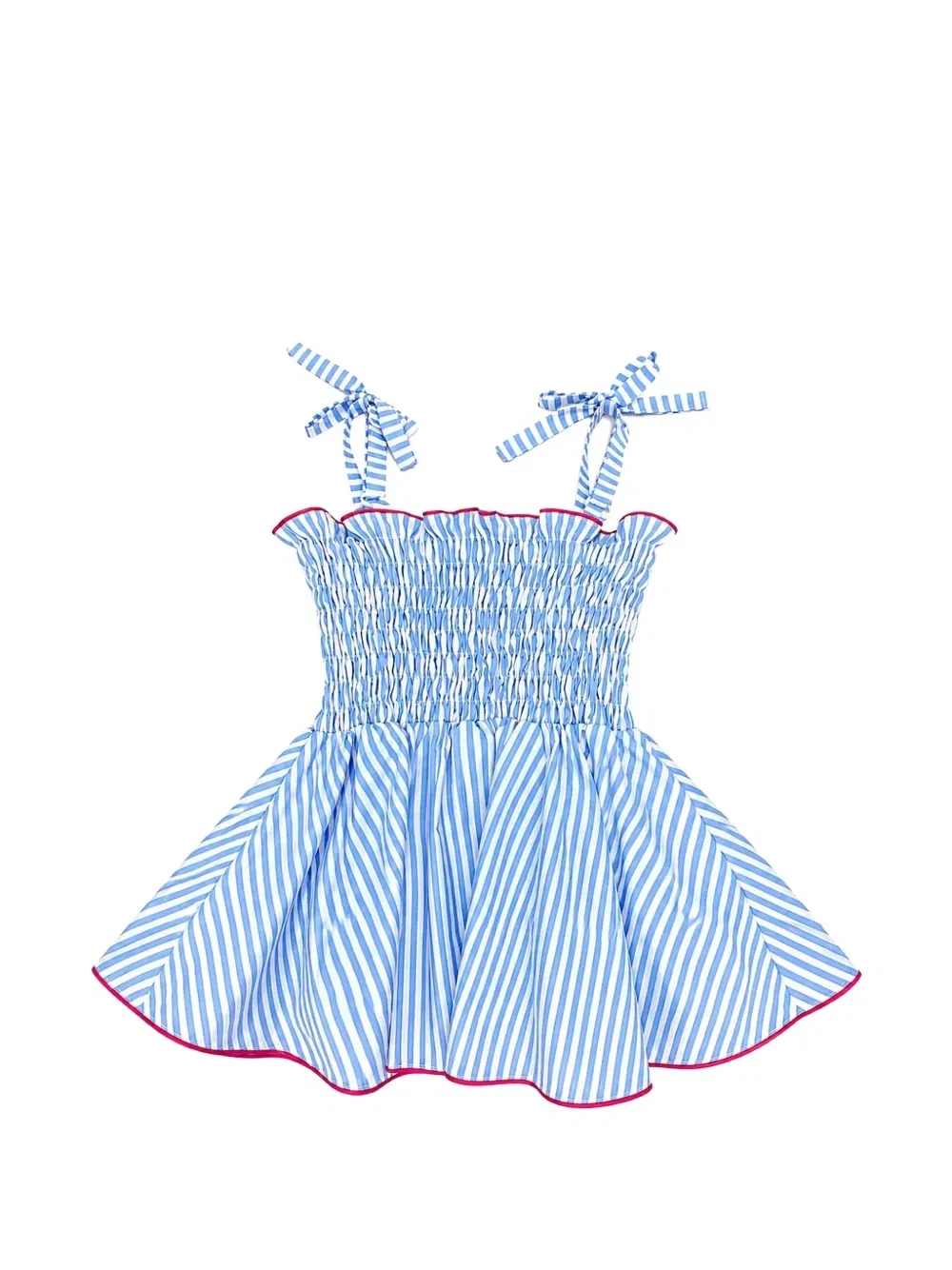 Топ в полоску со сборками Stella Jean Kids, синий
