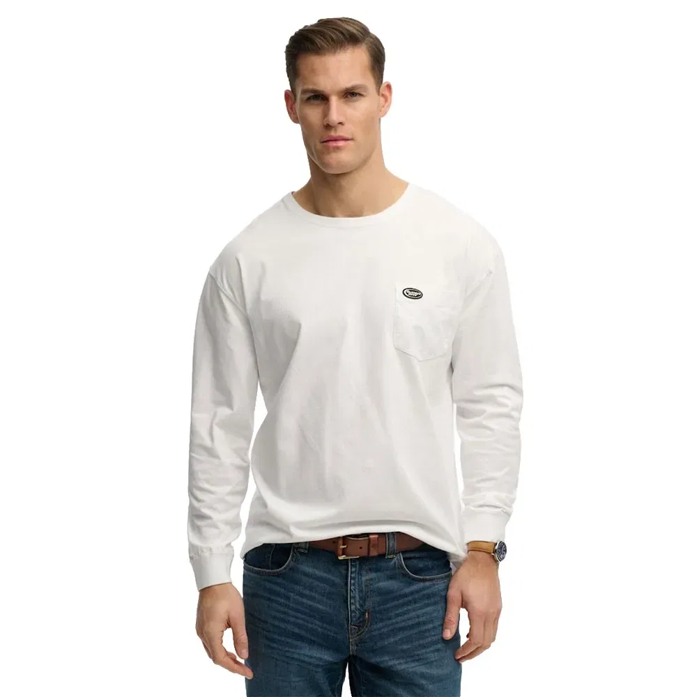 Футболка с длинным рукавом с карманом Superdry, белый