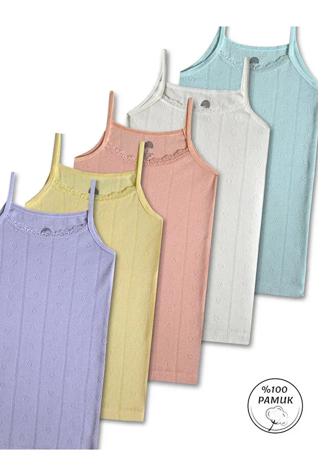 Детское для девочек хлопковое комплект маек Panfilia, Pink-White-Yellow