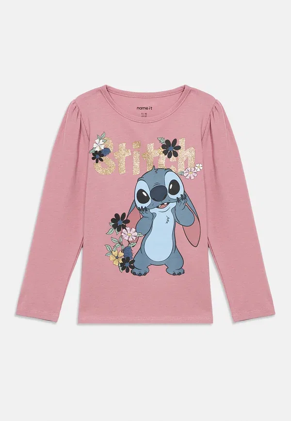 Топ с длинным рукавом с принтом Disney Nmfjina stitch ls top box noos wdi Name It, lilas, сиреневый — фото 3