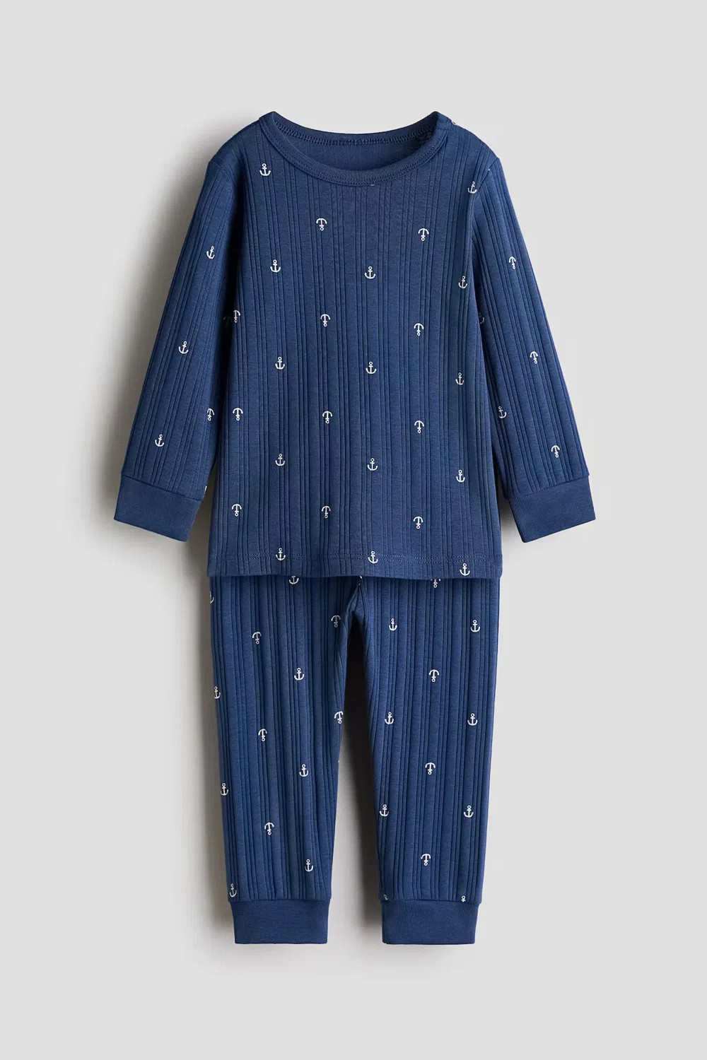 Хлопковая пижама H&M, Blau/Anker