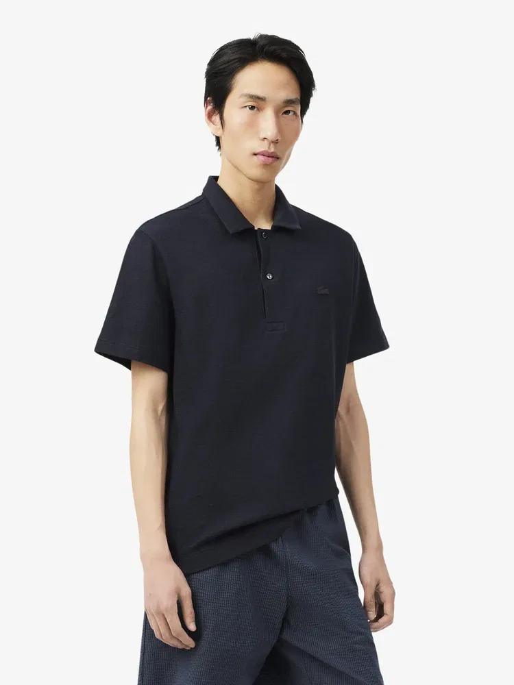 Поло LACOSTE Crepe с коротким рукавом, Navy
