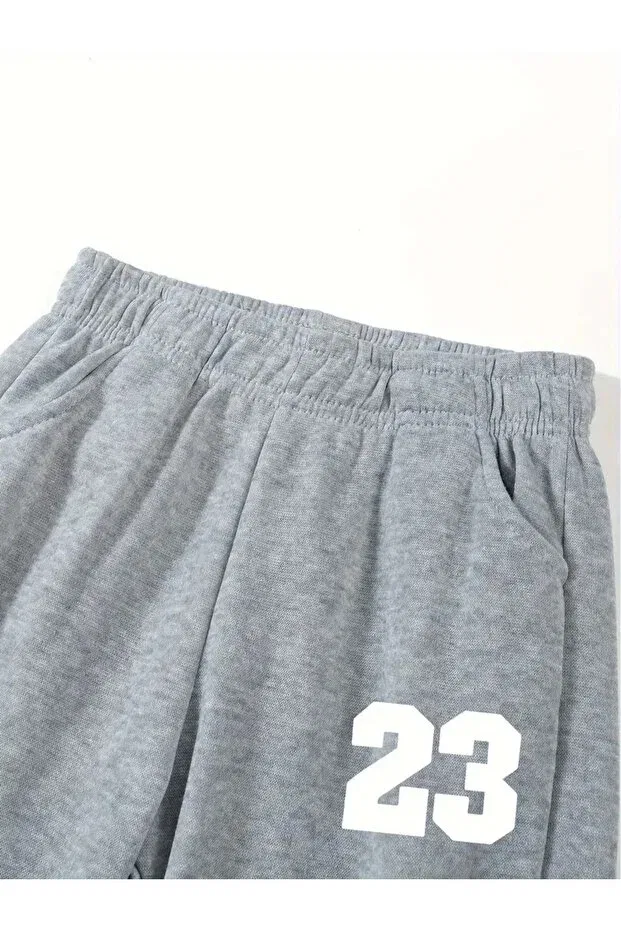 Детский комплект спортивных штанов с принтом Daxis Sportwear Company, Black-Gray-Violet — фото 4