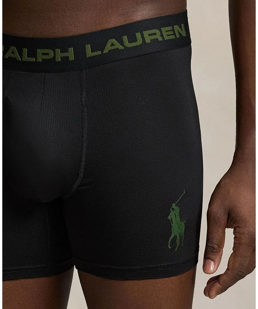 Трусы боксеры с легкой сетчатой вставкой Polo Ralph Lauren, Polo Black/Classic Drab Polo Player — фото 2
