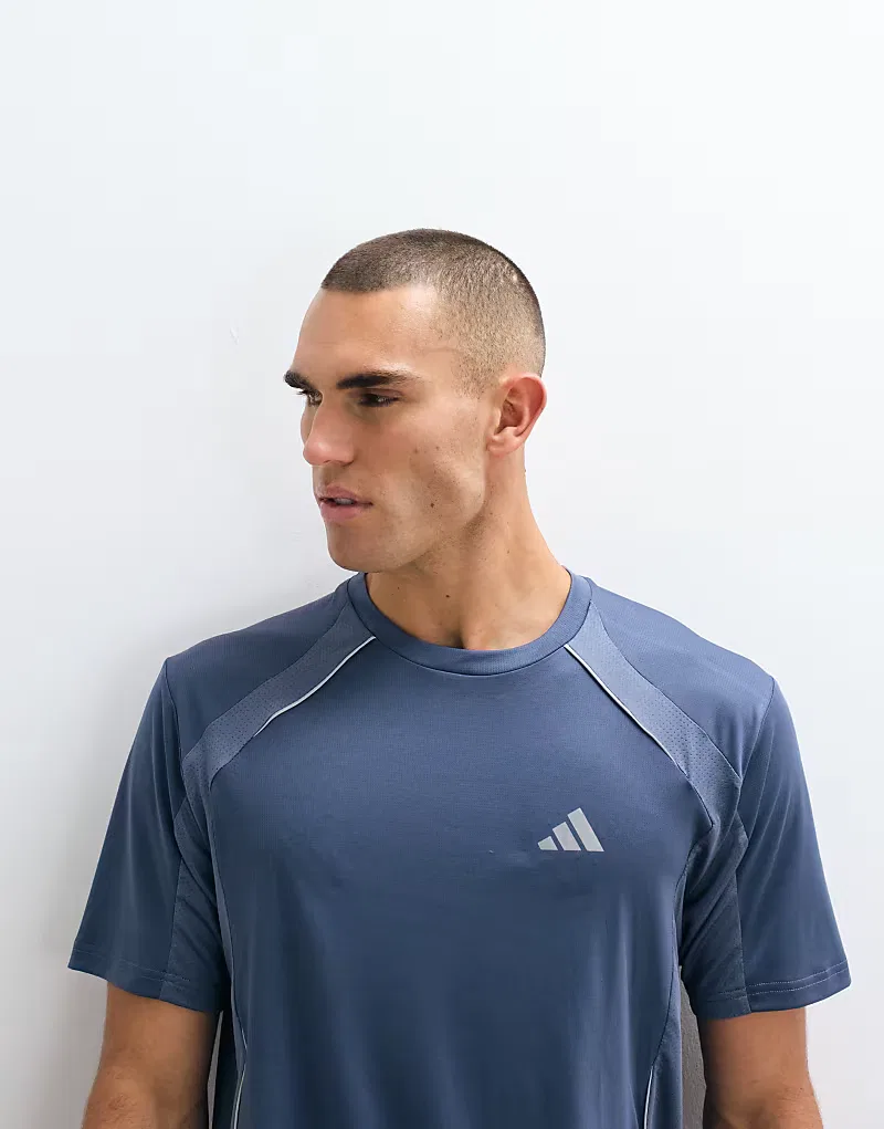Технологическая тренировочная футболка Adidas, темно-синий