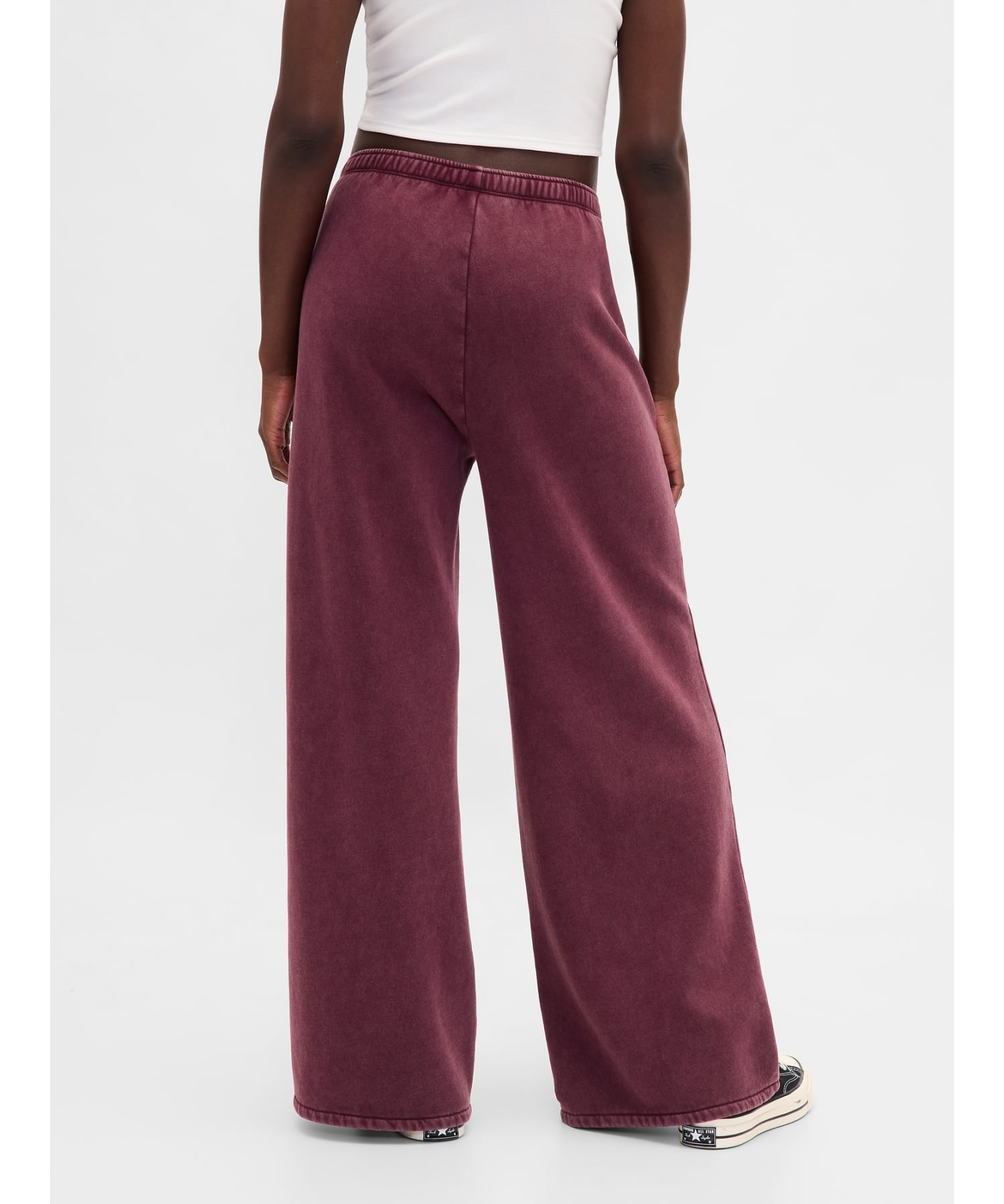 (W) Винтажные мягкие широкие спортивные штаны свободного кроя GAP, TUSCAN_RED_WASH — фото 4