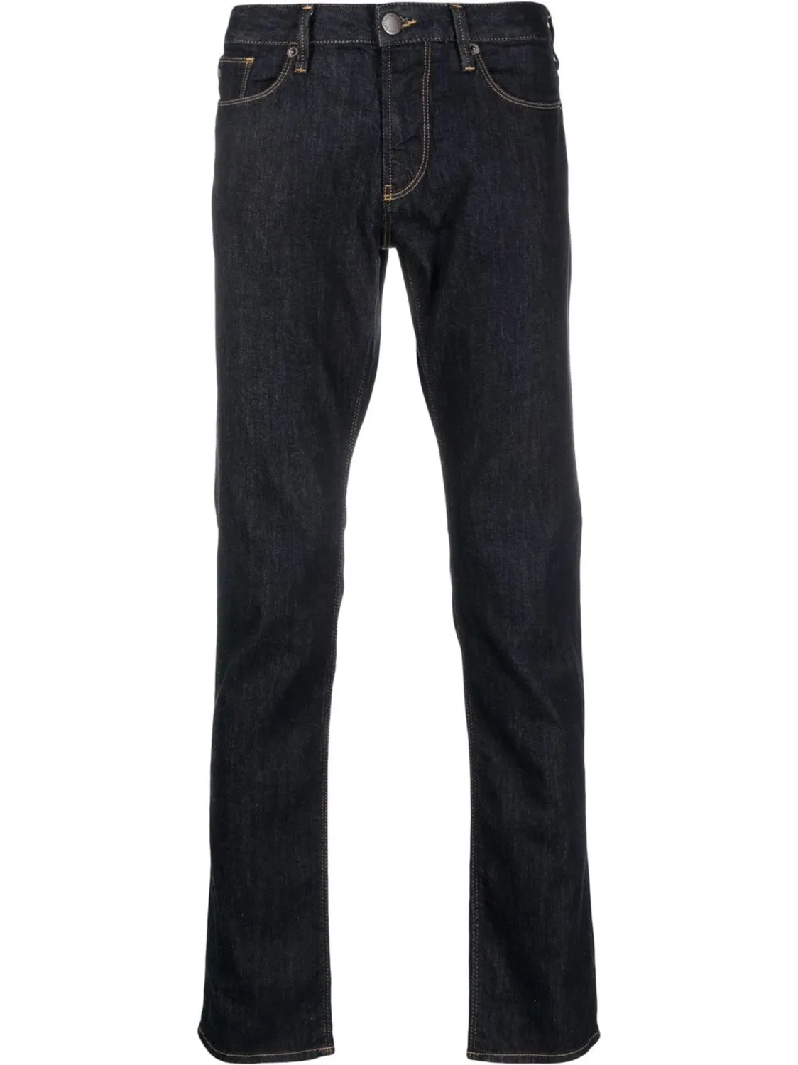Джинсы с умеренной посадкой и узким кроем Emporio Armani, темно-синий