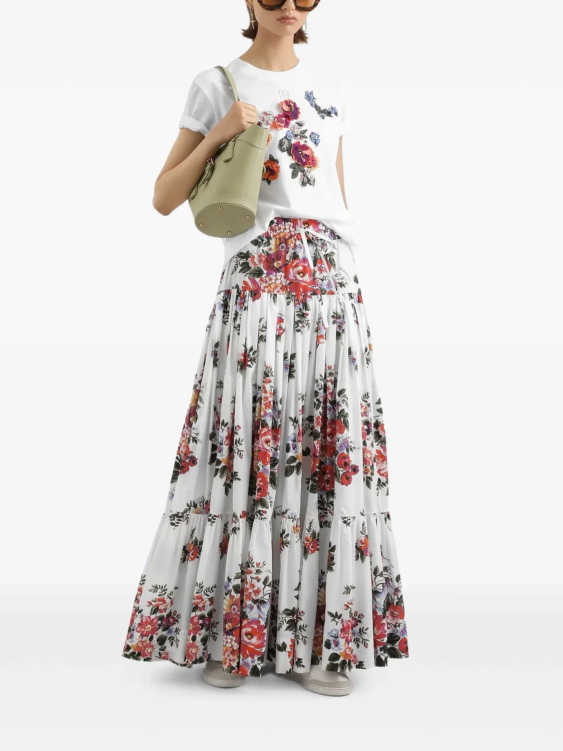 Футболка с цветочной аппликацией Dolce & Gabbana, белый — фото 2
