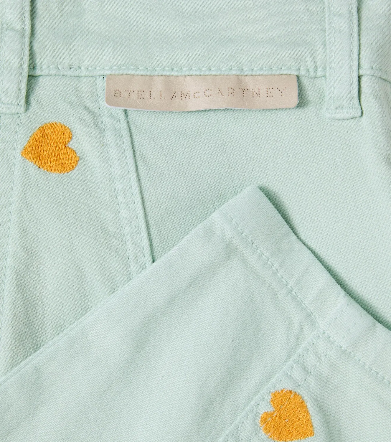 Джинсы с вышивкой Stella Mccartney Kids, бирюзовый — фото 3