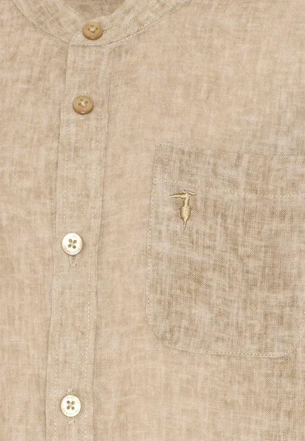 Рубашка из льна Camicie Tru Trussardi Junior, бежевый — фото 3
