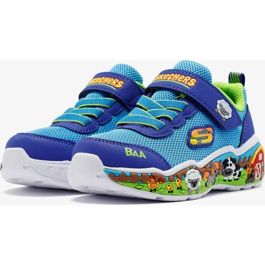 Кроссовки детские с принтом Play Scene Skechers, Черно-желтый — фото 3
