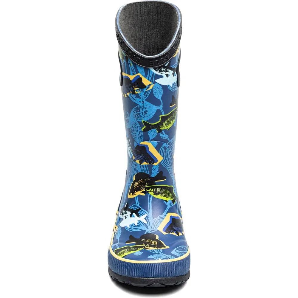 Высокие детские водонепроницаемые резиновые сапоги Bogs, Navy Multi — фото 3