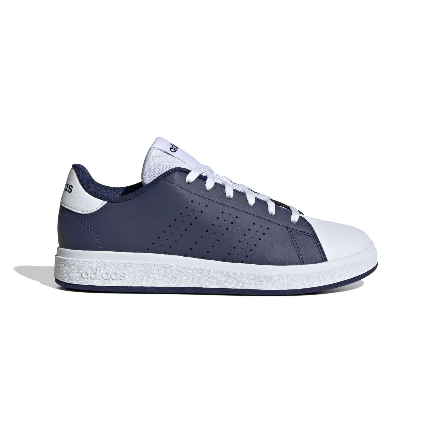 Детские кроссовки для мальчиков с шнуровкой Advantage Base 2.0 Junior Adidas, Dark Blue Ftwr White Grey Two — фото 2