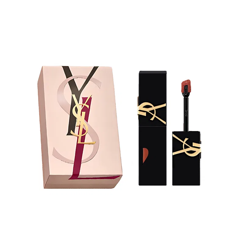 Женская жидкая помада с бархатистым матовым финишем, модель Collision Logo, Yves Saint Laurent, #237 Caramel Dusk