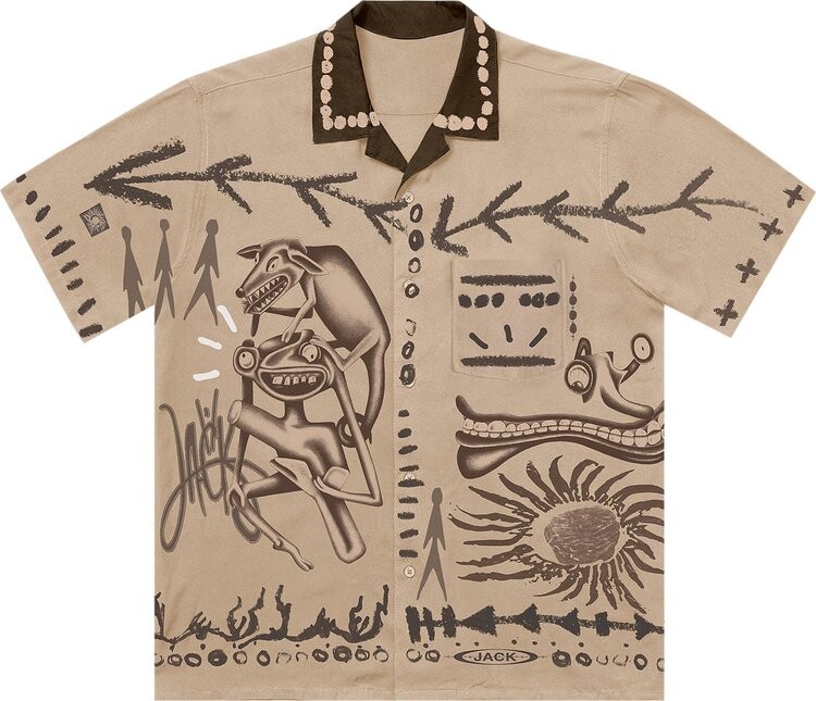 

Рубашка Cactus Jack by Travis Scott Painter's Button Up Shirt 'Off White', кремовый