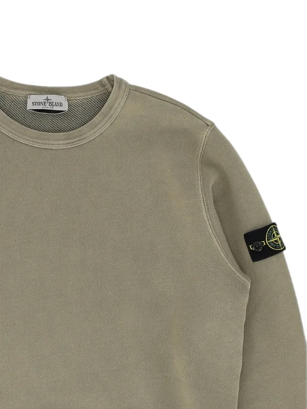 Джемпер с нашивкой-логотипом Stone Island Junior, зеленый — фото 3