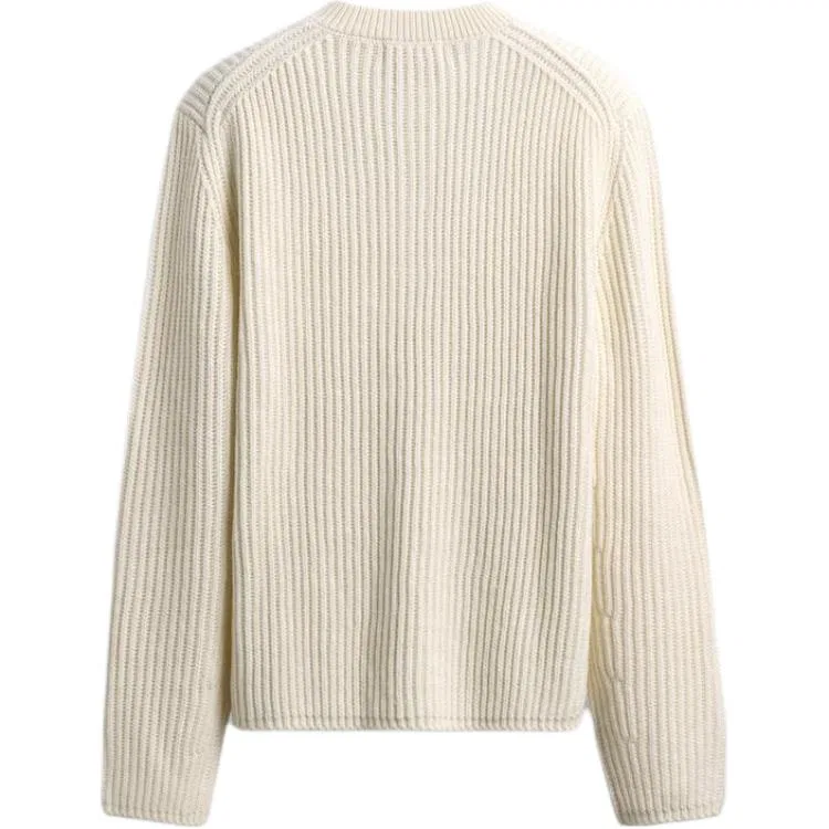 Мужской свитер белый с круглым вырезом ZARA, Raw White — фото 3