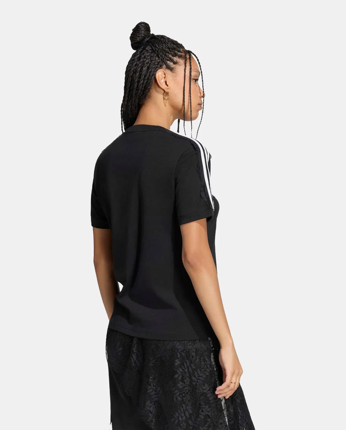 Женская футболка из кружева, Firebird Originals, adidas, черный — фото 2