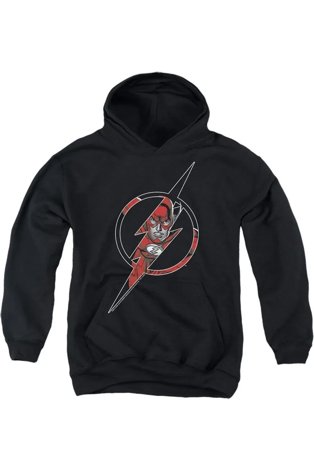 Детское худи для мальчиков с капюшоном с принтом The Flash Icon Gildan, черный