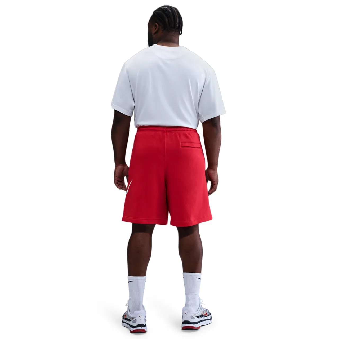 Шорты мужские Solo Swoosh Fleece Nike, цвет White/Red — фото 2