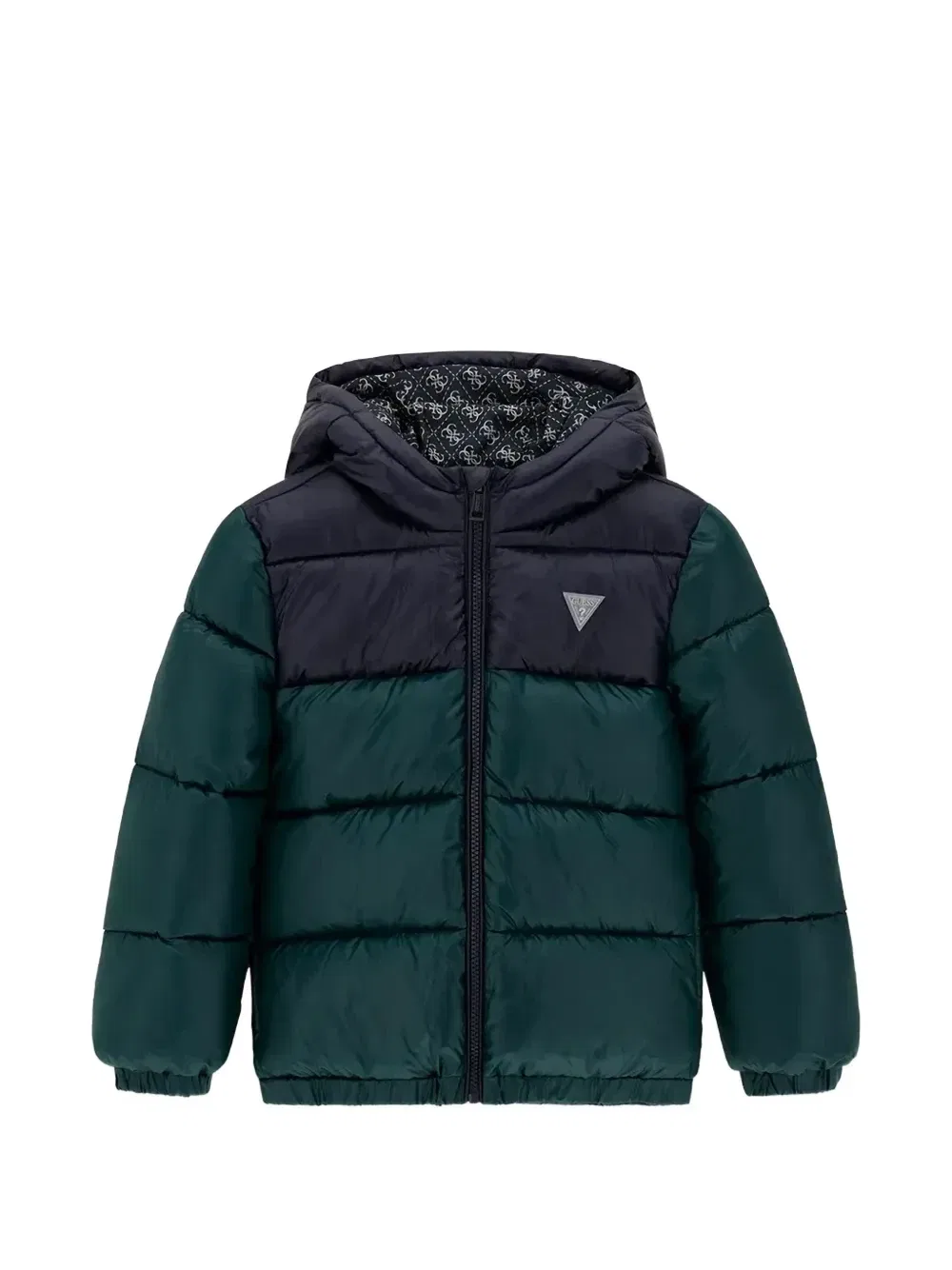 Двухцветная стеганая куртка Guess Kids, зеленый