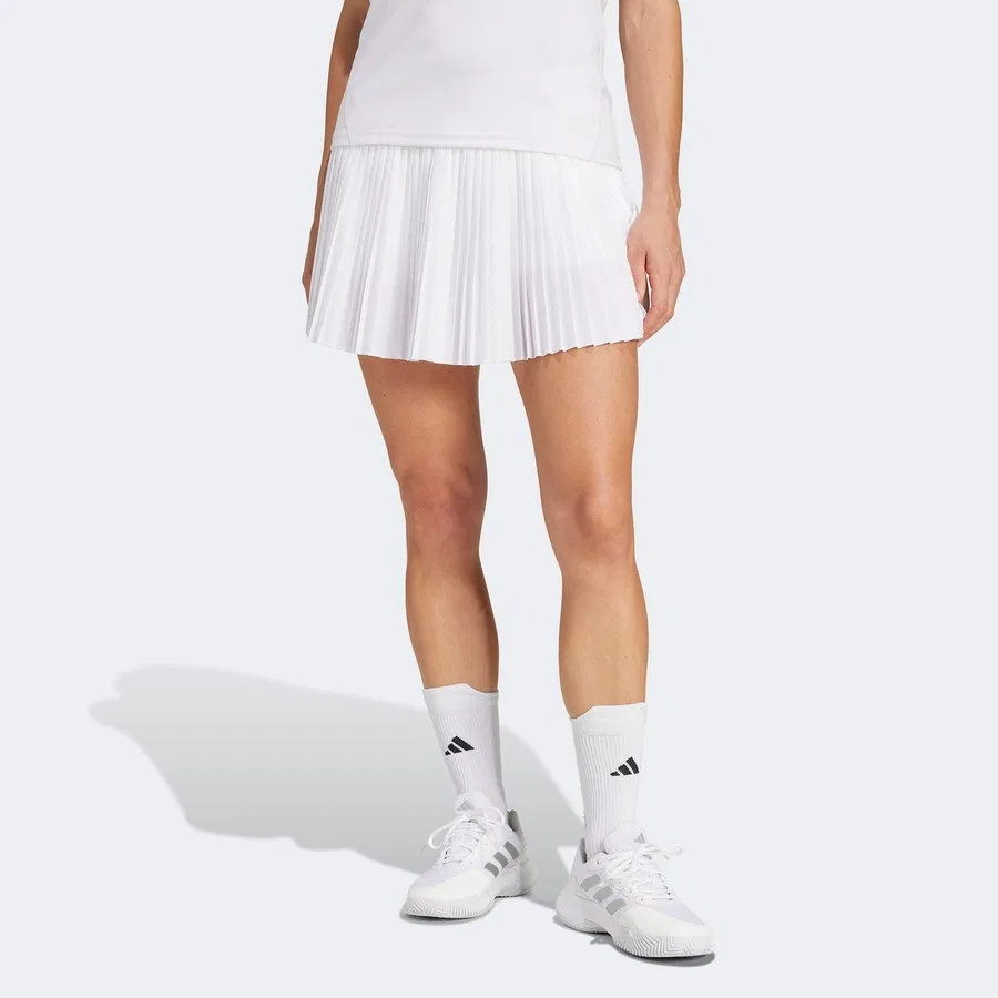 Юбка-плиссе с поясом на резинке Club adidas, Белый