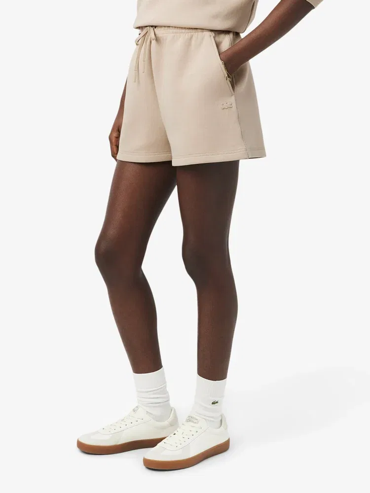 Шорты LACOSTE Beige с начесом из кулирки — фото 2