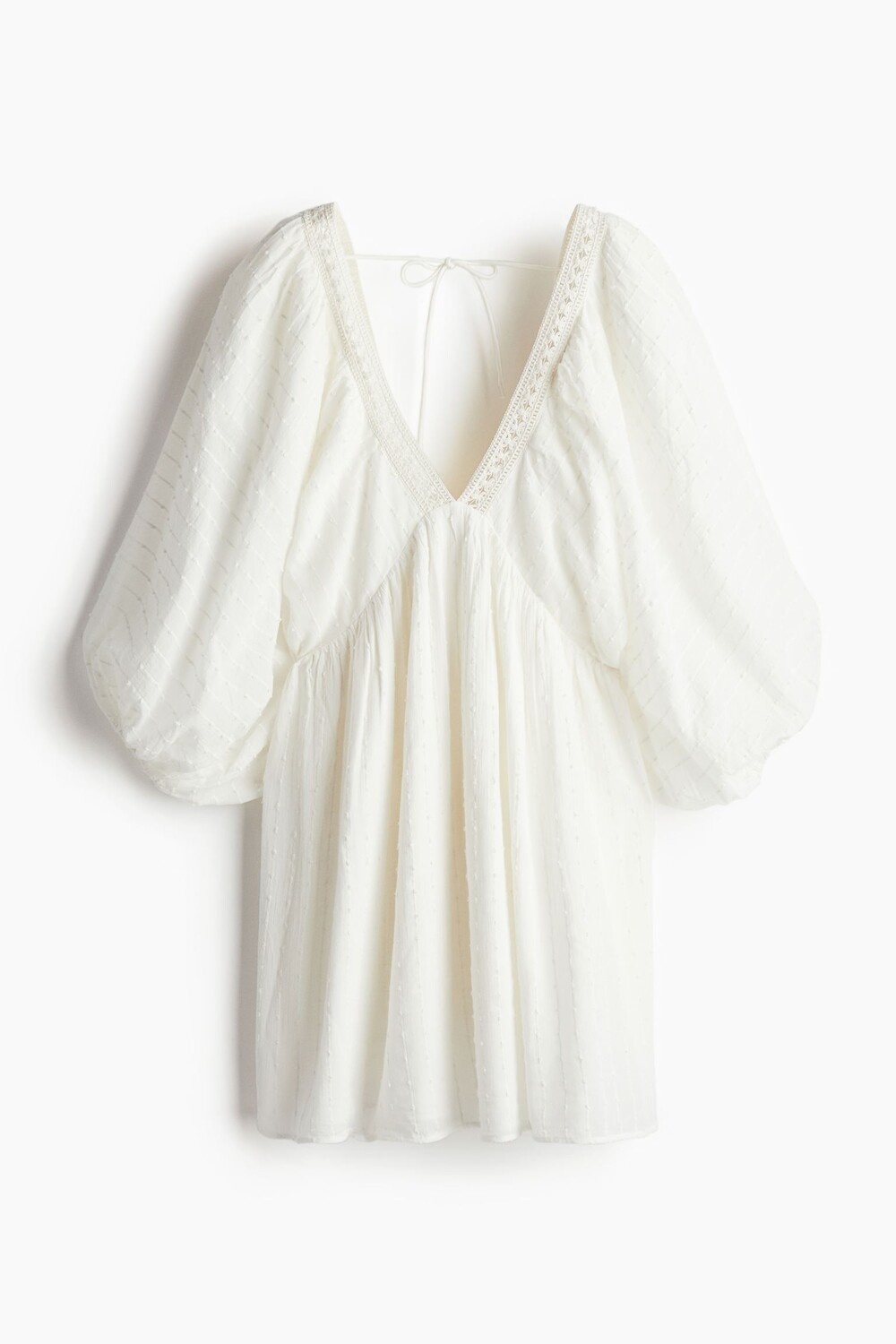 

Платье H&M Balloon-sleeved Cotton, белый