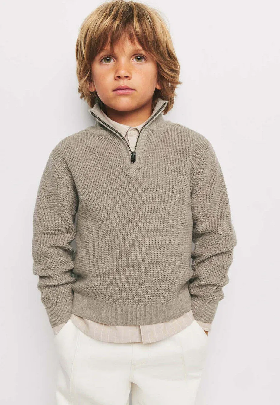 Детский джемпер Mango Kids, Mittelbraun