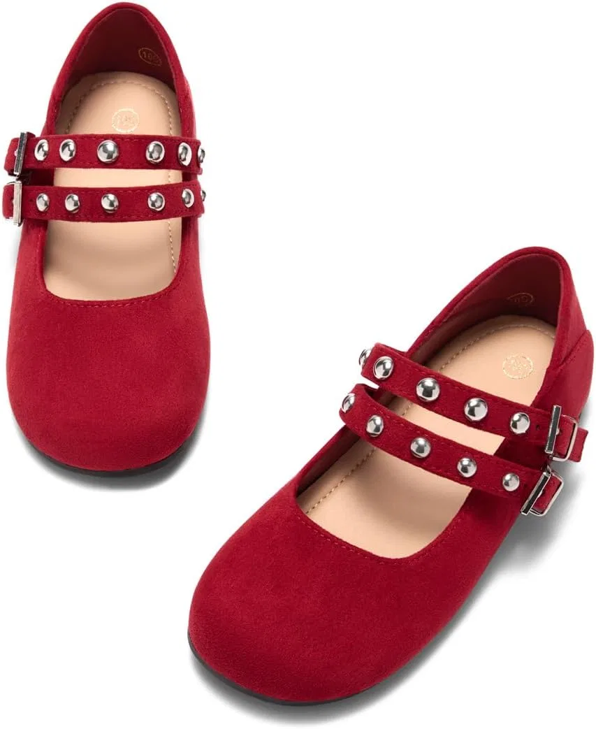 Детские туфли Мэри Джейн для девочек Haloumoning, Red