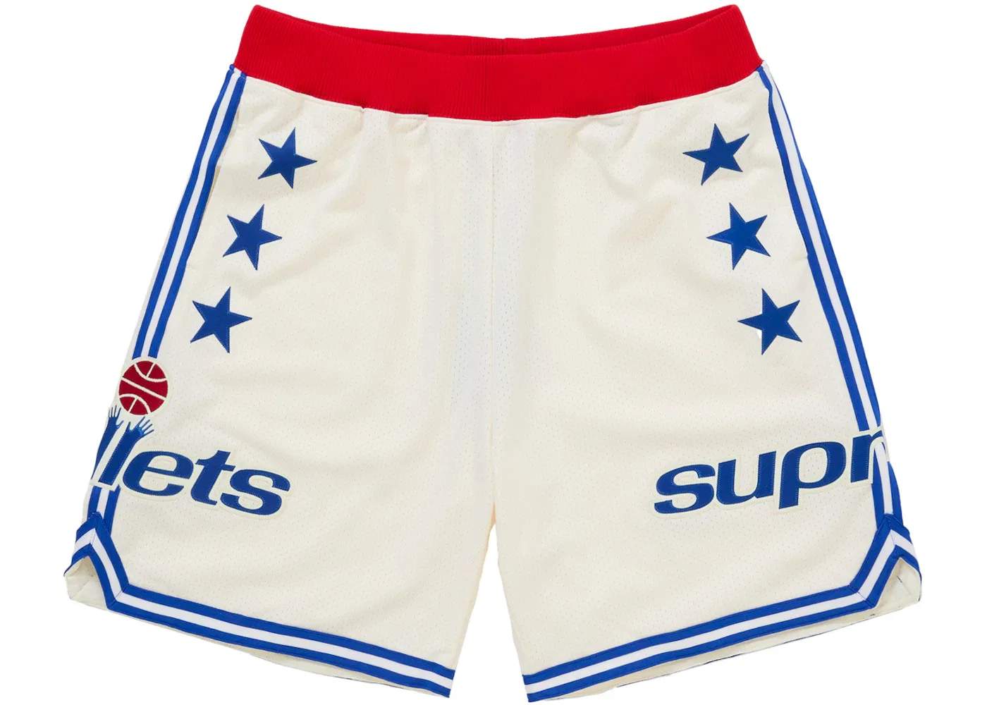 Мужские шорты с принтом Teams Supreme Mitchell & Ness, White