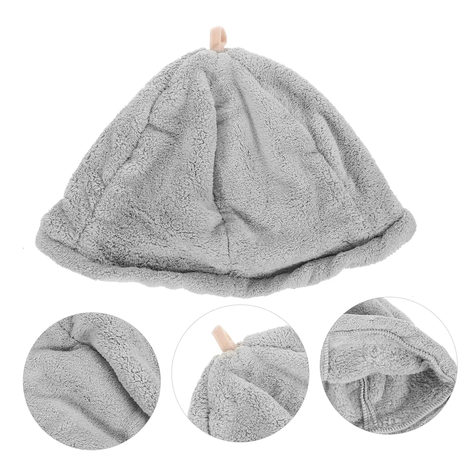 Шапочка для душа Coral Fleece, Minkissy, 5 шт, Серый — фото 3