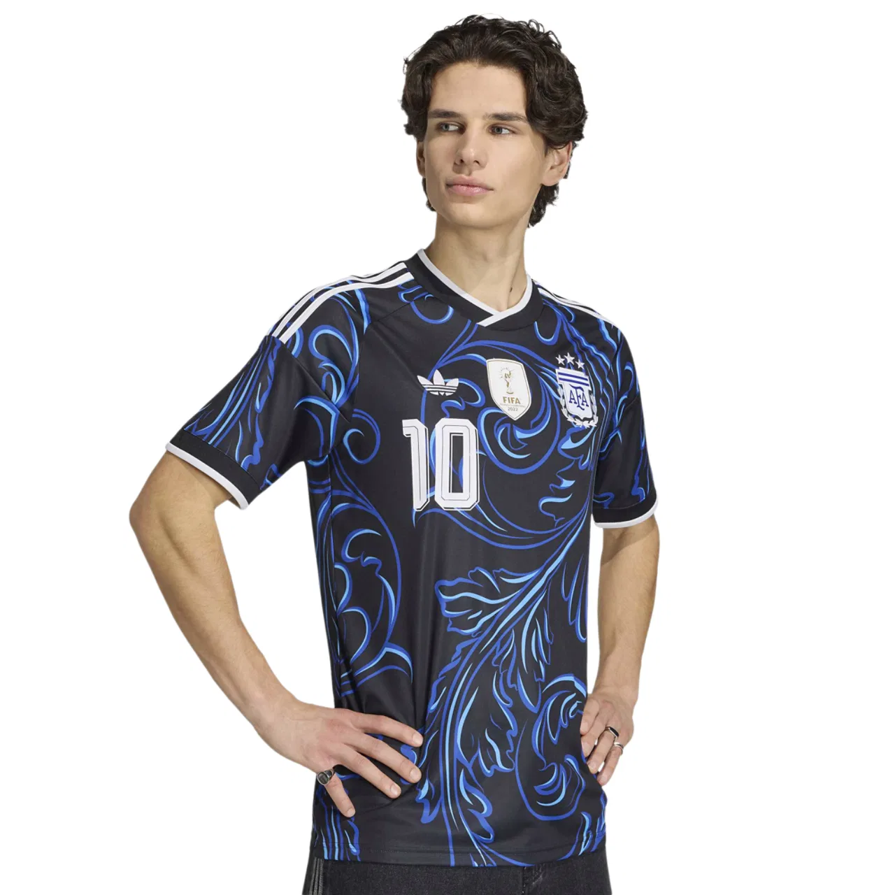 Мужская футболка Argentina 26 Away Messi Adidas, черный — фото 3