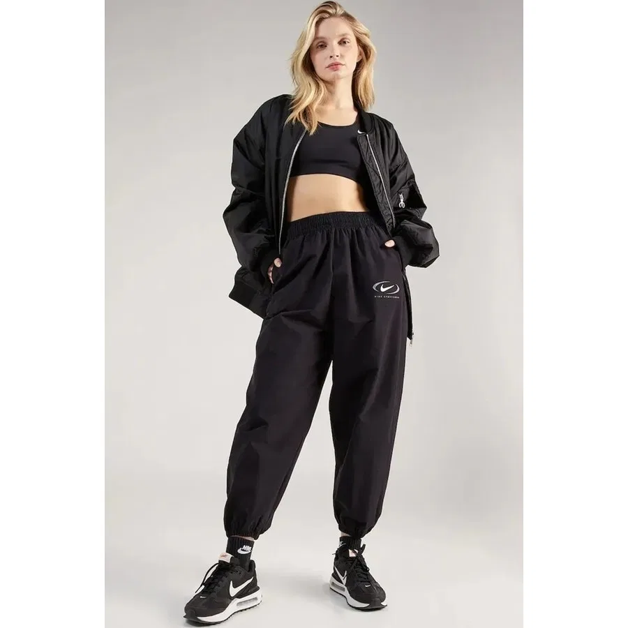 Спортивные брюки свободного кроя с высокой посадкой Sportswear Woven Loose Fit Joggers Nike, Черный — фото 4