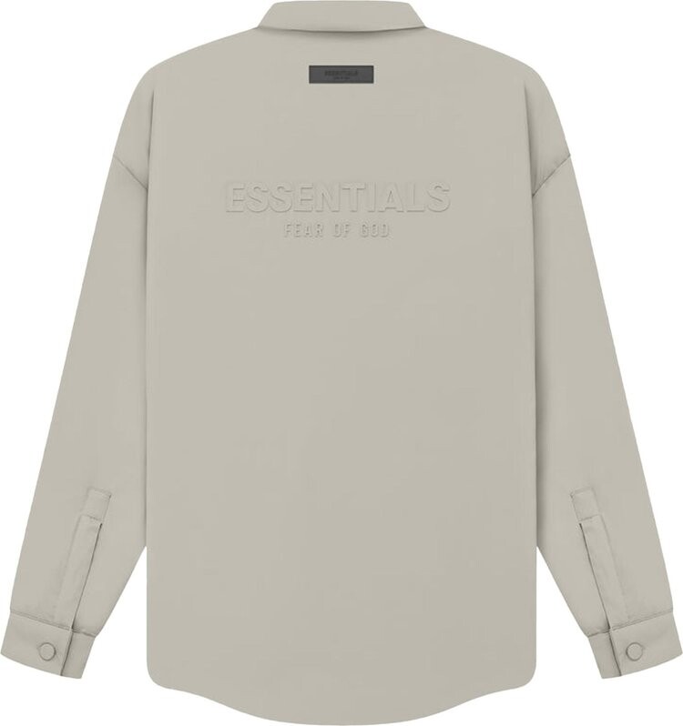 Рубашка Fear of God Essentials Filled Nylon Shirt Jacket 'Seal', серый — фото 3