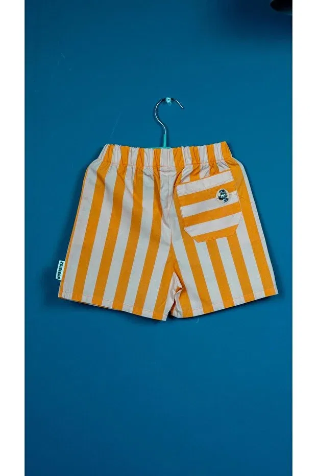 Детские шорты для девочек с принтом Zoi Zebra, Orange & Cream — фото 2