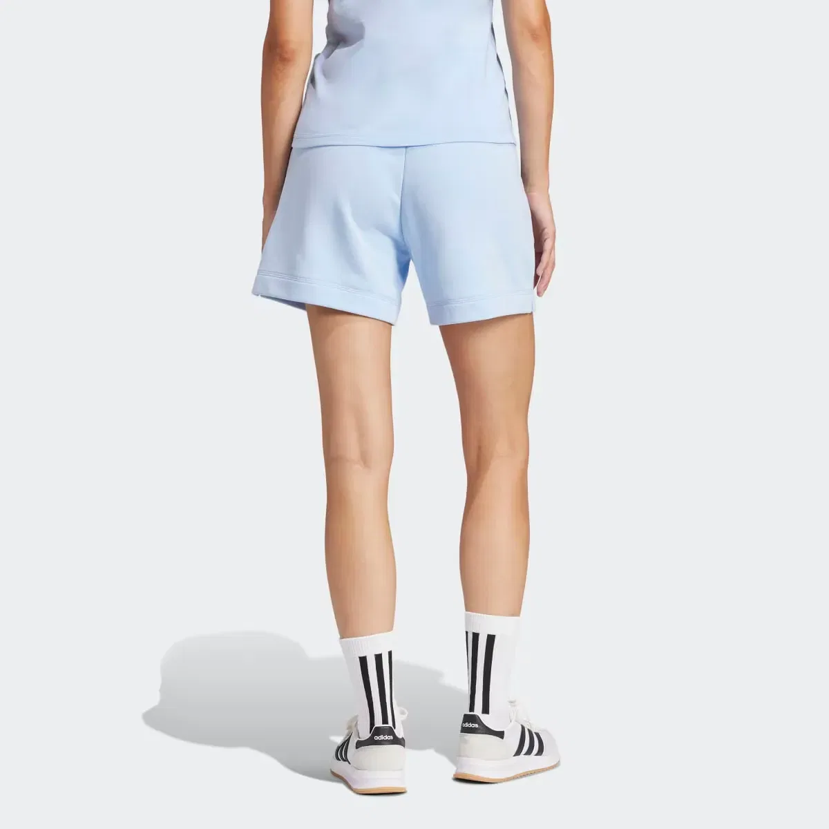 Женские шорты из французского флиса adidas, Azul — фото 2